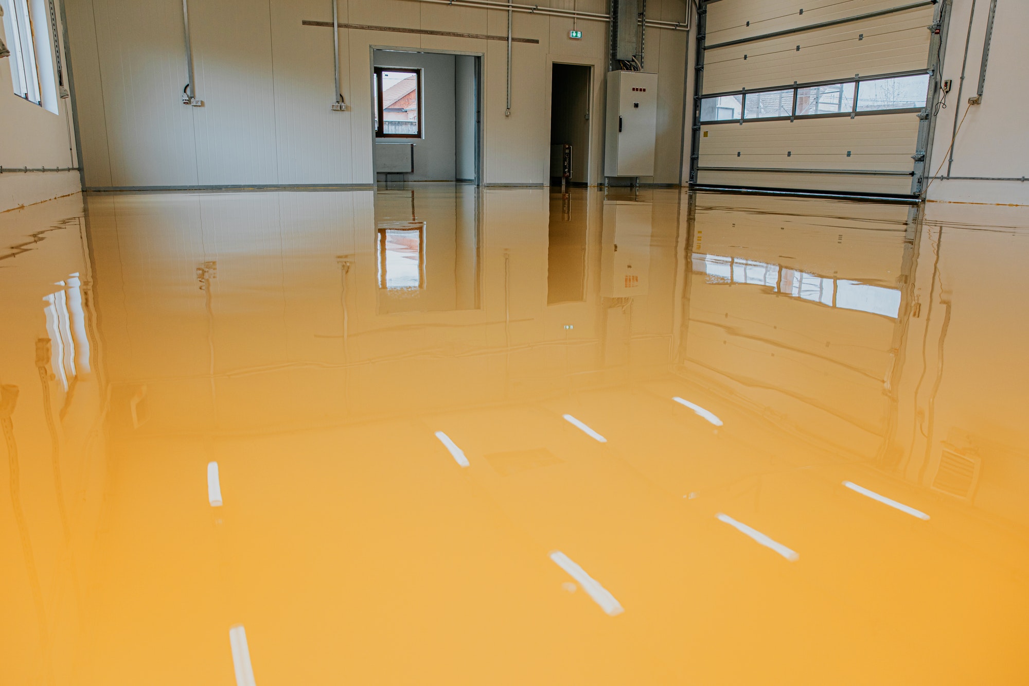 new epoxy floor in warehouse factory construction series